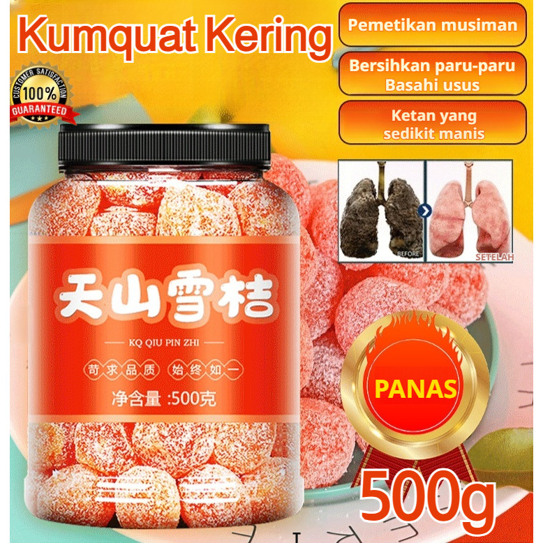 

[Membersihkan usus dan melegakan tenggorokan/100% rasa asli] Jeruk salju Tianshan baik untuk kesehatan, menggugah selera dan meredakan kembung, melegakan tenggorokan dan meredakan batuk, jeruk gula batu kering, camilan buah, 500g/kaleng