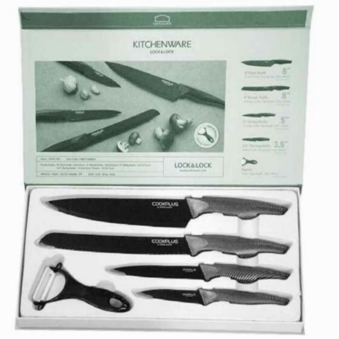Lock n Lock Pisau Set 5 pcs Lock&Lock Knife Original - Hitam