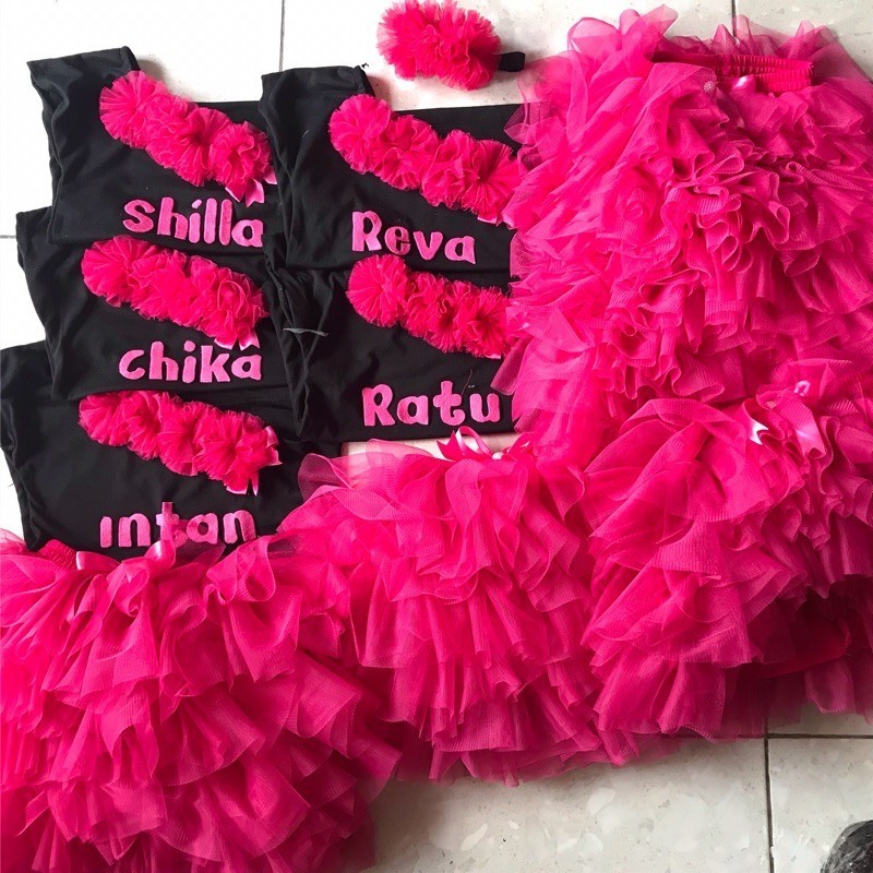 

H __(( setelan Tutu gotik nama dan FREE bando ___(((