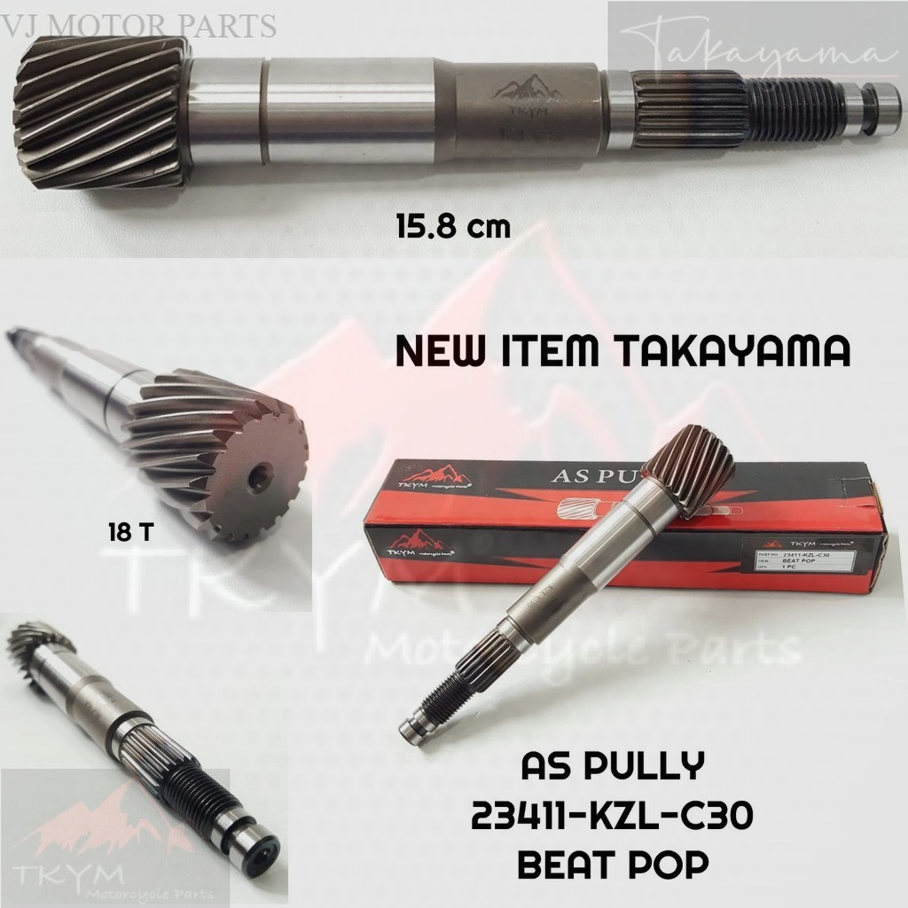 Takayama Shaft Drive As Pully 18T BEAT POP Spacy FI 2013 Vario 110 Esp 2015 [23411-KZL-C30 - ORING]
