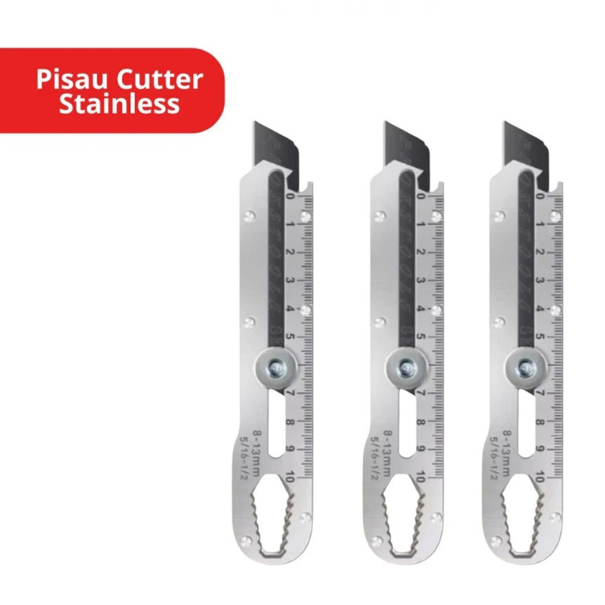 

Pisau Cutter Stainless Besar 9in1 Super Tajam Tahan Karat / Penggaris Screw Buka Kaleng Tutup Botol Baut Sekrup Mur Cuter Kater Kunci Heksagonal Alat Potong Kertas