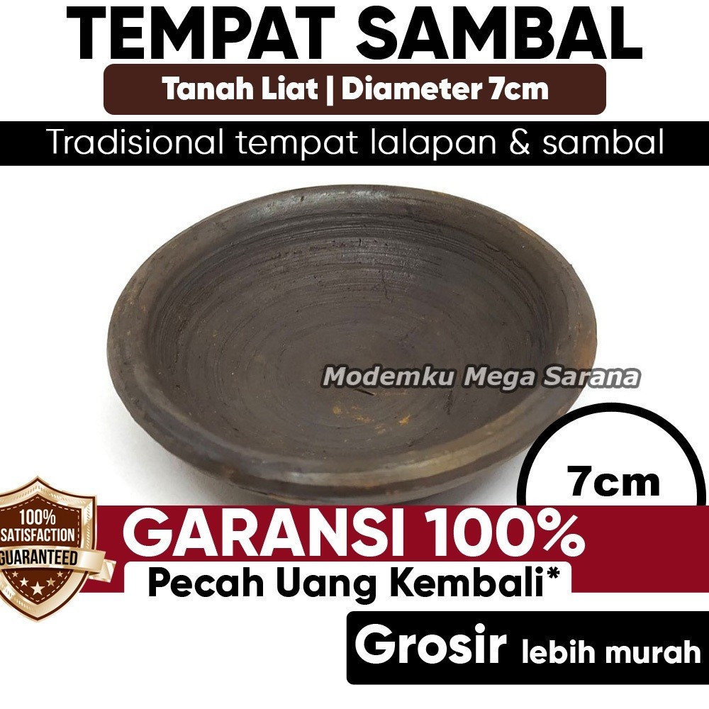 Pawon Gerabah | Cobek Sambal Mini Tanah Liat Diameter 7 cm - Cowek Cawan Gerabah Kecil Tradisional