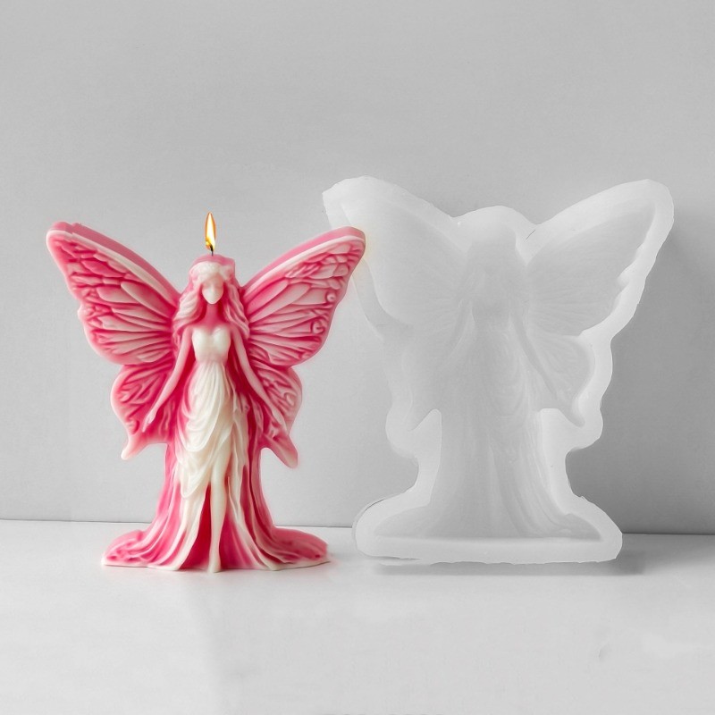 

DIY Butterfly Flower Fairy Candle Silicone Mold 3D Butterfly Girl Handicraft Gypsum Resin Cement Mold Handmade Soap Making Tool