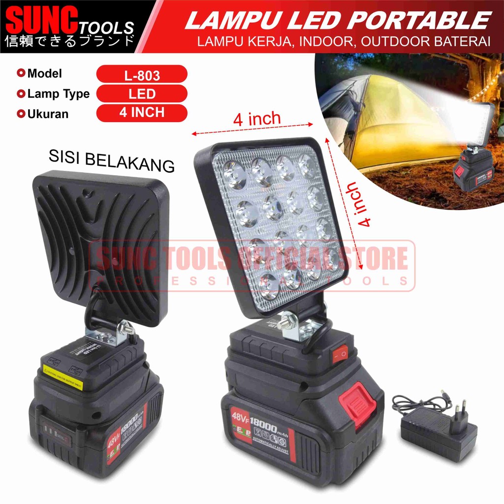 Lampu LED Portable Baterai Power Tools LXT SUNC TOOLS