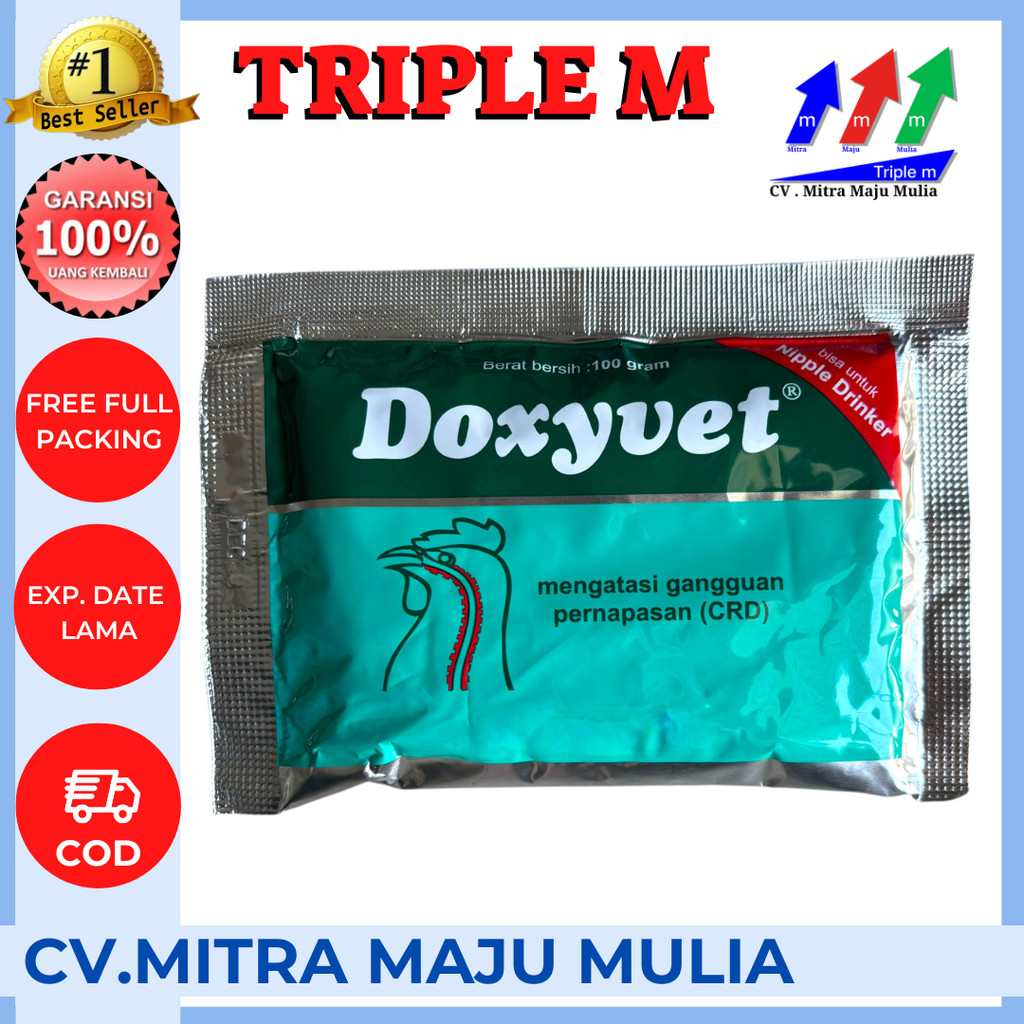 DOXYVET 100 GRAM MEDION - Obat Ayam Burung Ngorok CRD Flu Infeksi Pernafasan