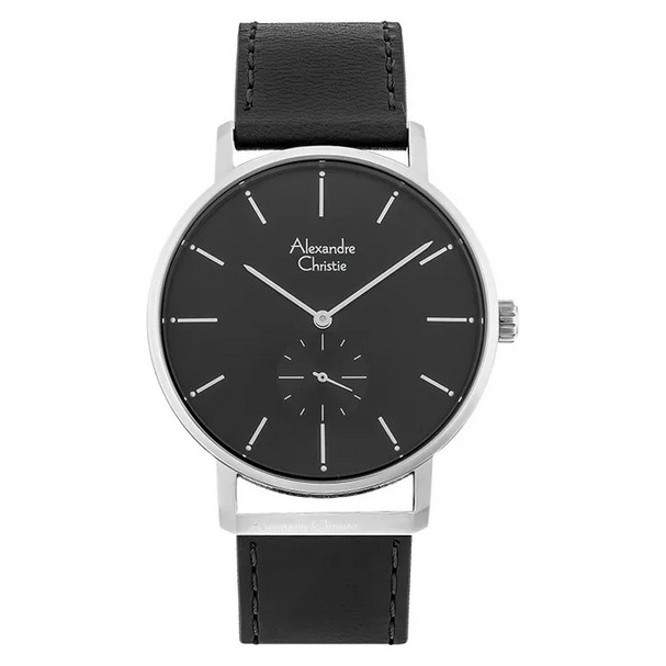 Jam Tangan Pria Alexandre Christie AC 8572 / 8572 / ac8572 Silver Black Tali Original