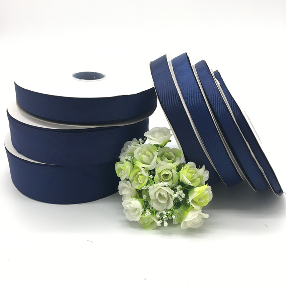 

5Yards Navy blue 6mm 10mm 15mm 20mm 25mm 38mm 50mm Wide Monochrome Grosgrain Ribbon Hair Bows Wedding DIY Crafts