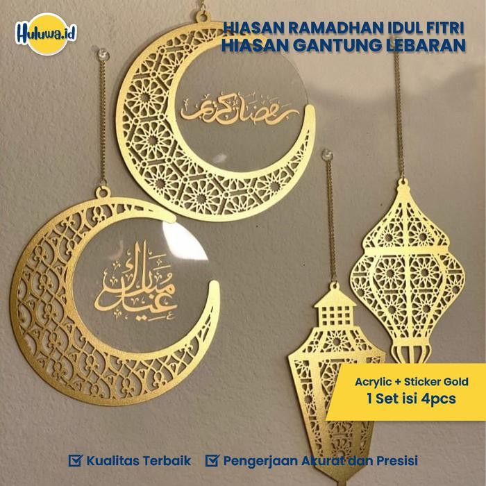 READY Hiasan Ramadhan Idul Fitri / Hiasan Gantungan Lebaran / Hiasan Islami - 1 Set