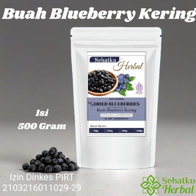 

Sehatkuherbal Dried Blueberry : Buah Blueberries Kering isi 500 Gram