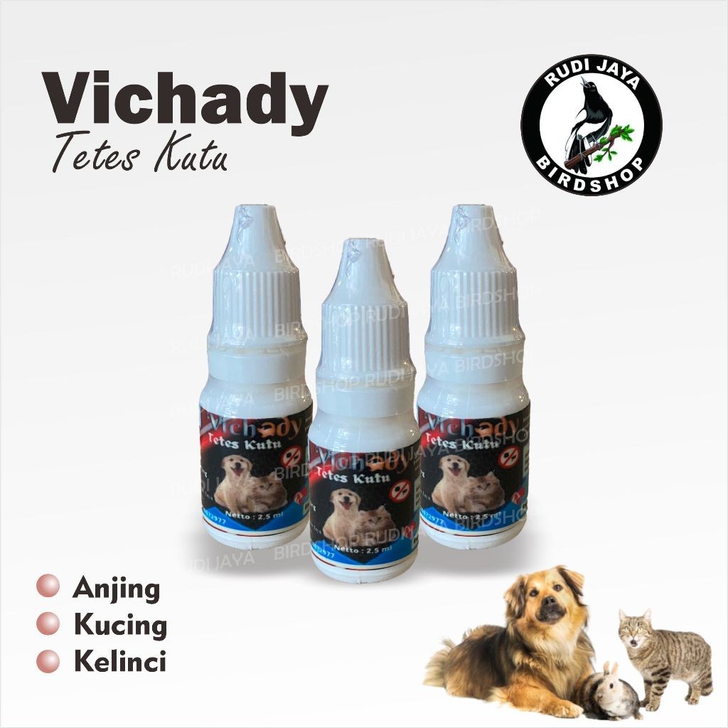 SEDIA VICHADY OBAT KUTU KUCING ANJING HAMSTER KELINCI TETES MENGOBATI KUTU GUREM GUDIK PINJAL