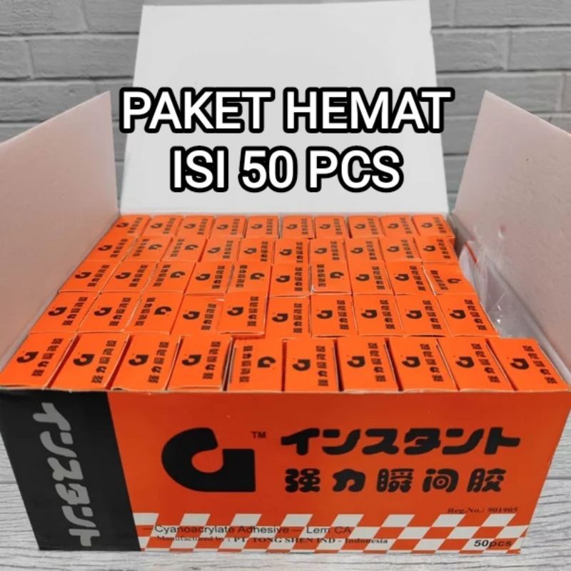 

Paket 50pc Lem Tetes G / Lem G Korea 1 box isi 50 pcs