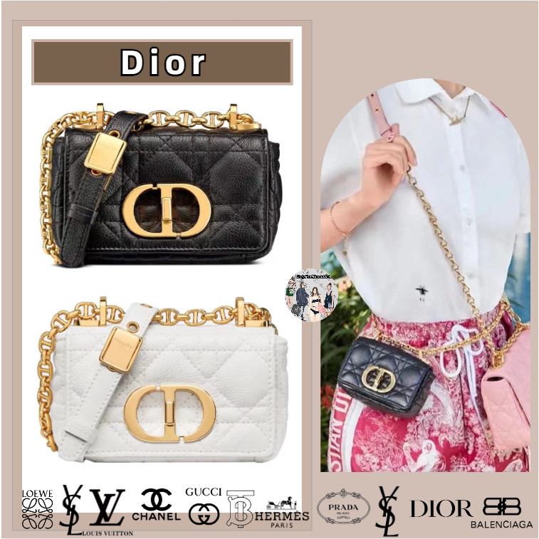 Dior / Caro Series / Ultra Mini / Adjustable / Kulit Calfskin / Tas Bahu / Tas Rantai / Tas Crossbod