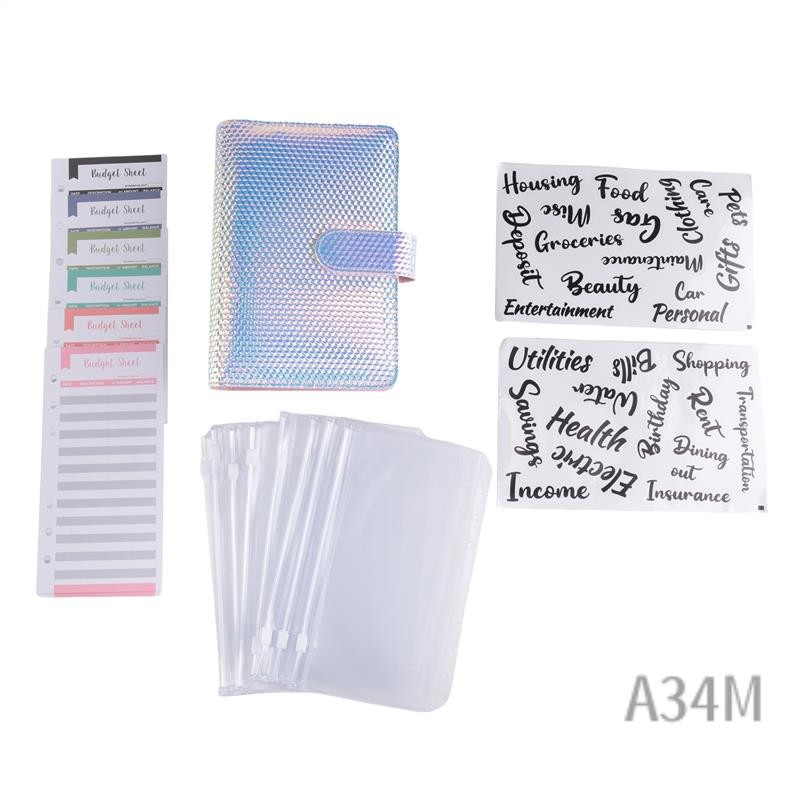 

A34M-A6 Money Budget Ring Binder,Cash Stuffing Budget Wallet Planner Binder With Cash Envelope, Money Folder Wallet Organiser