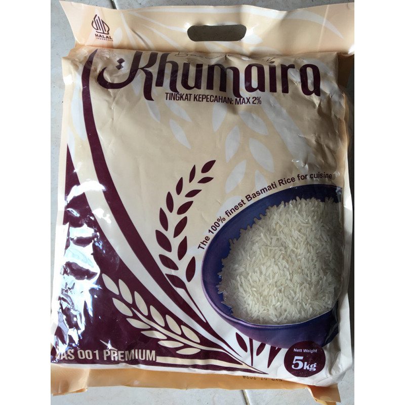 Beras Basmati khumaria 5kg, Beras Basmati 5kg, Beras Premium