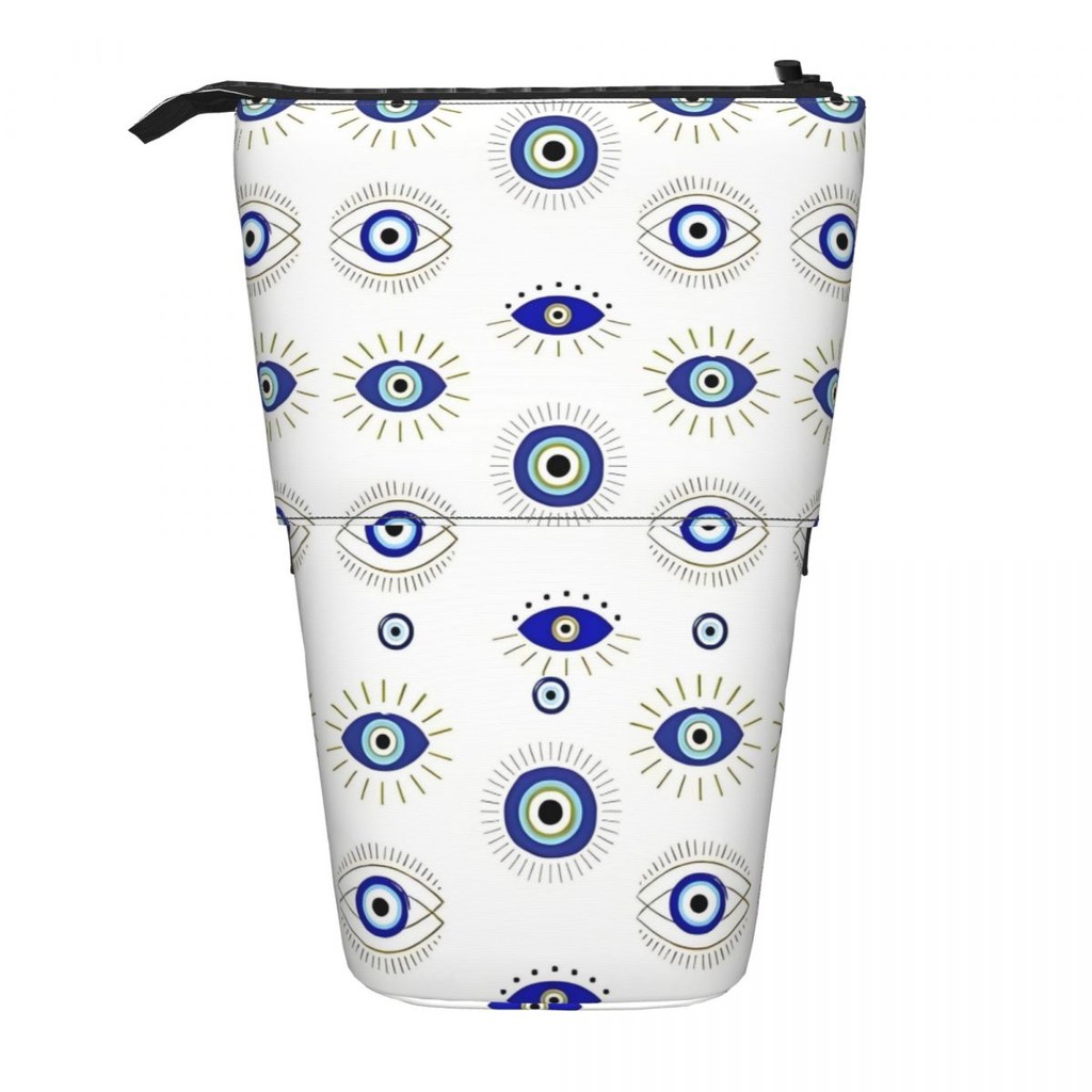 

Custom Mediterranean Evil Eye Protection Korean Pencil Cases Boys Large Capacity Lucky Charm Pencil Pouch Students Stationery