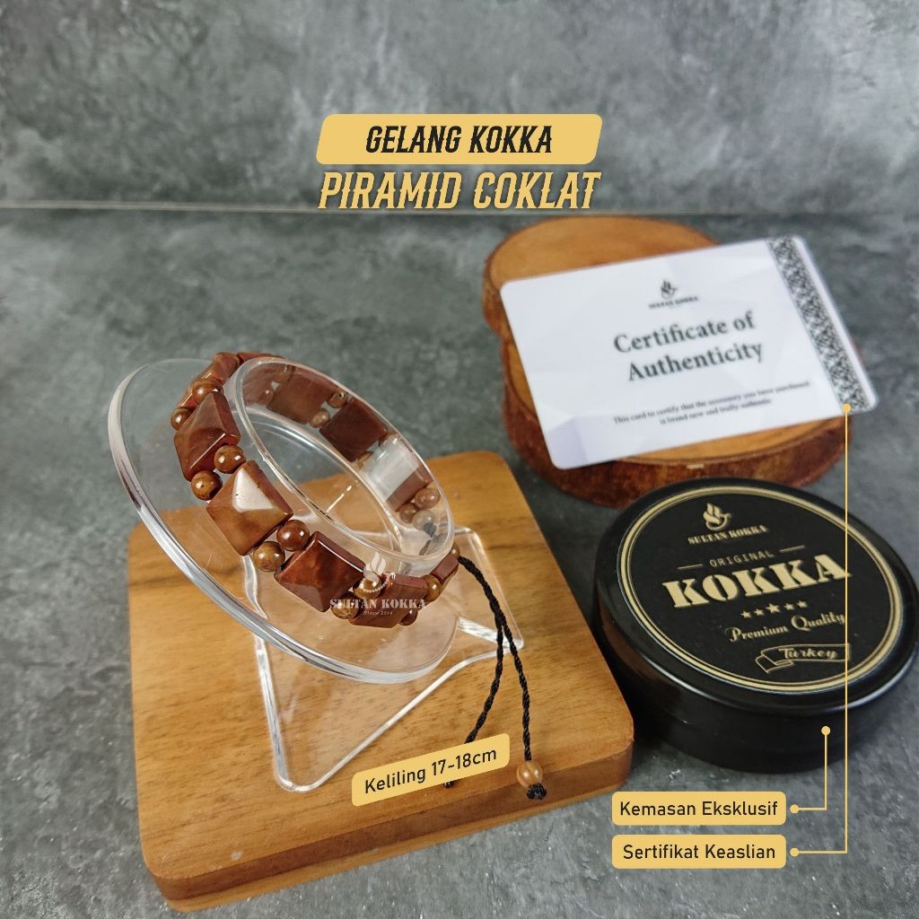 Gelang Kokka Original Bersertifikat / Gelang kaukah motif Piramid