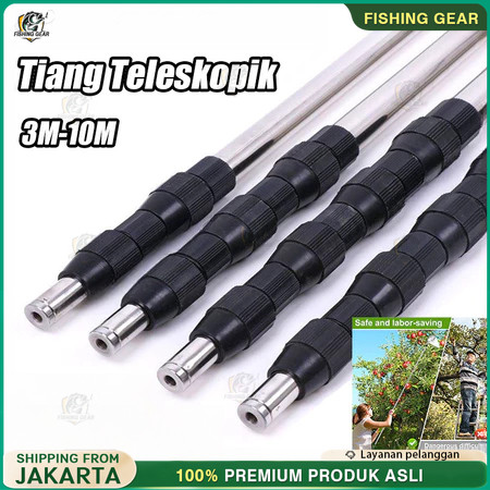 6 in1 6M Tongkat Panjang Untuk Petik Buah /metal fruit picker /galah pemetik buah 10 meter/tongkat p
