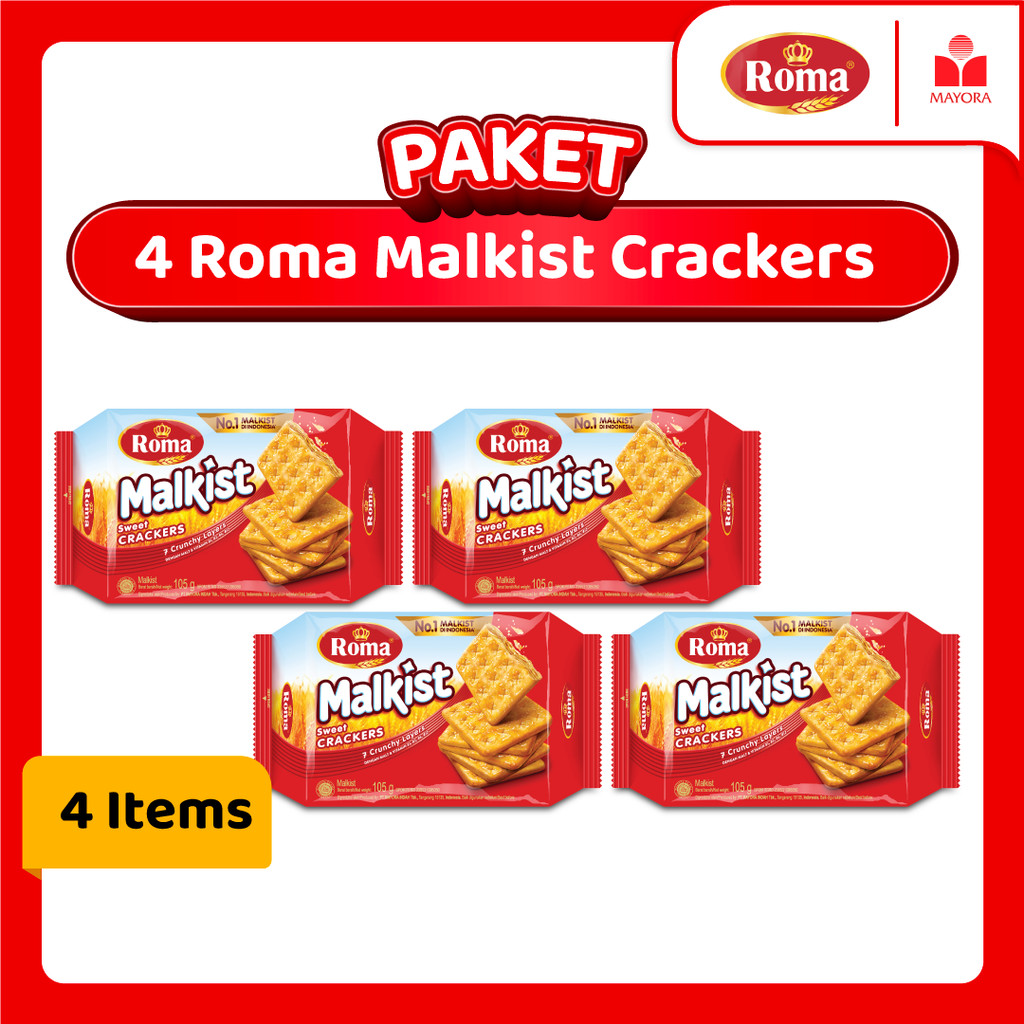 

Paket 4 Roma Malkist Crackers 105 Gram