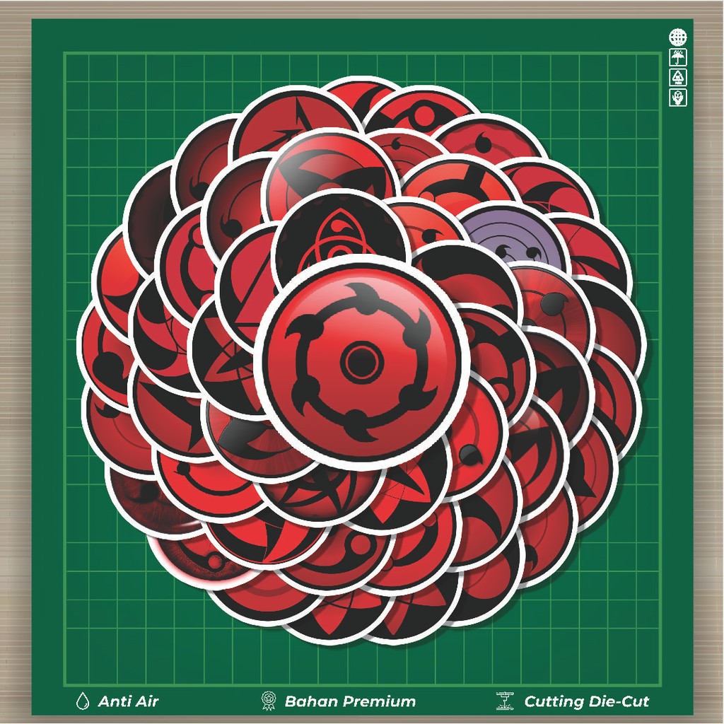 

HOT 50 PCS STIKER Naruto Uchiha Sharingan Series Fashion Cars Decal Dingin Kartu Album Custom Vinyl Anti Air- Sticker Aesthetic Buku Journal Koper Casing HP Tablet Laptop Helm Motor Botol Minum