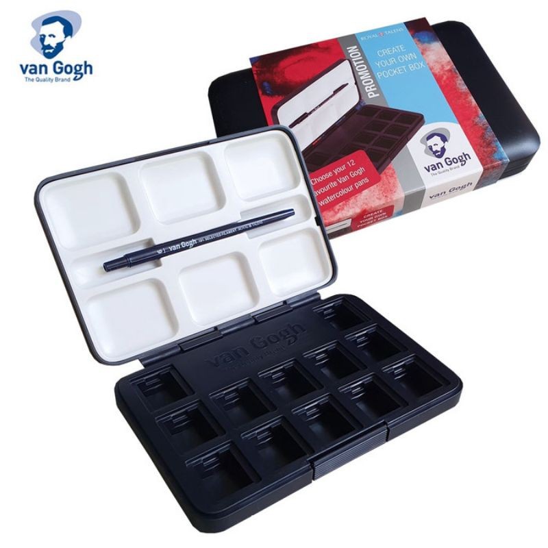 

van gogh empty watercolor pocket box (for 12 halfpan)