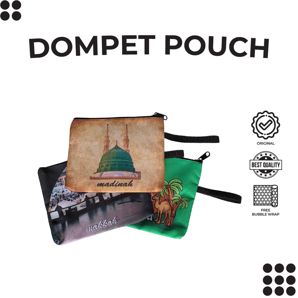 DOMPET POUCH PRINTING 1PCS / DOMPET MOTIF RESLETING MEKAH MADINAH OLEH OLEH HAJI DAN UMROH
