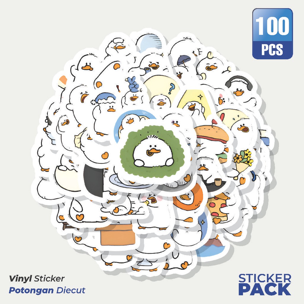 

Super Hemat! 100 PCS Stiker Animal Fat Duck [Hewan Bebek Gemuk] Waterproof Aesthetic- Untuk Laptop, Motor, dan Helm - Paper Stationery Pack