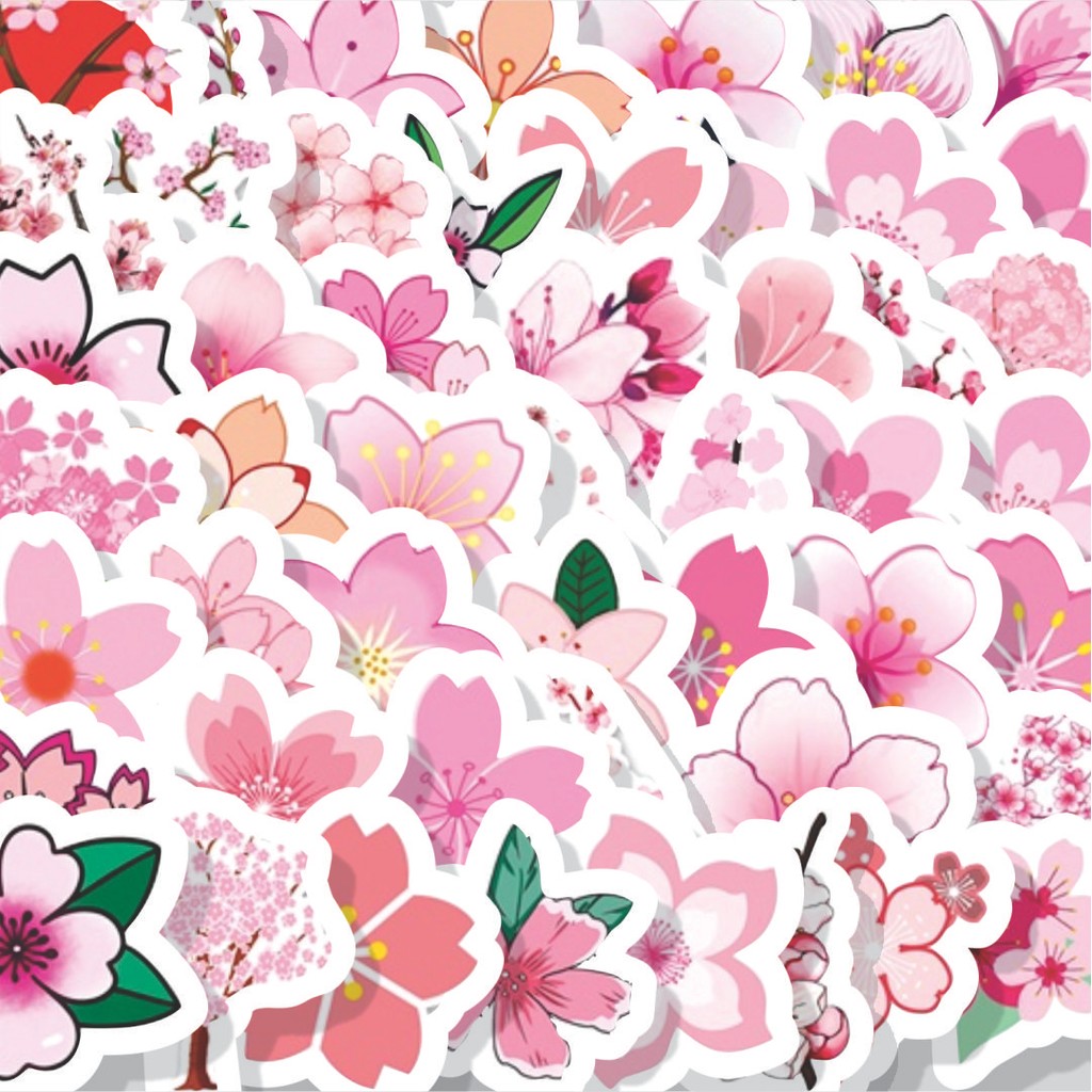 

Stiker Cutting Pack Stiker Pink Romantic Bunga Sakura Series Isi 100Pcs Series Aesthetic Lucu Keren Untuk Koper Bahan Vynil