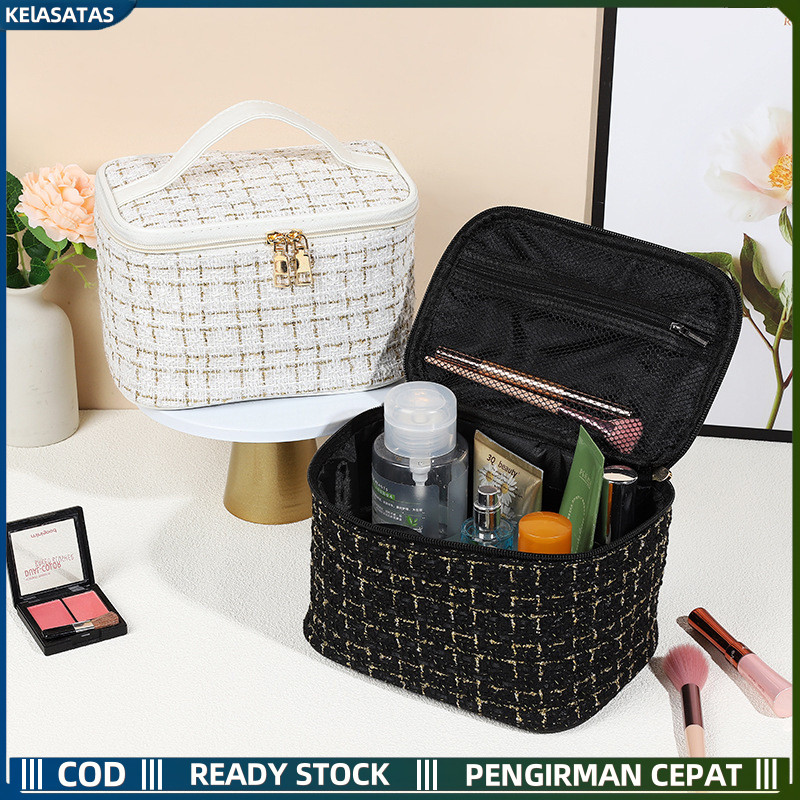 【KEIASATAS】Versi Korea Baru Dari Kisi Portabel Kecil Dupa Angin Tas Kosmetik Kapasitas Besar Tas Pen
