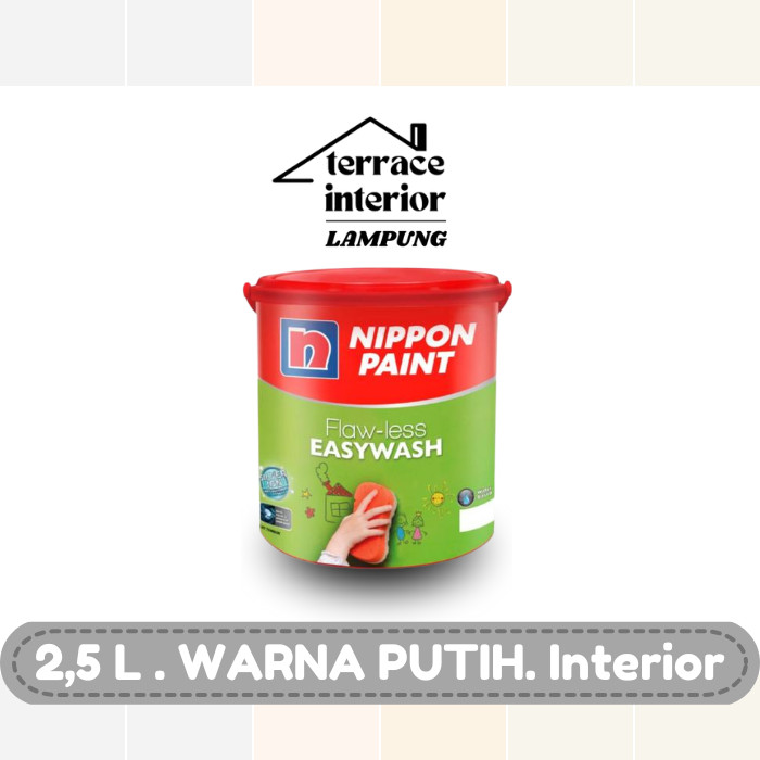 Cat Tembok Nippon Paint Flawless Easywash Interior Warna Putih 2.5 Liter