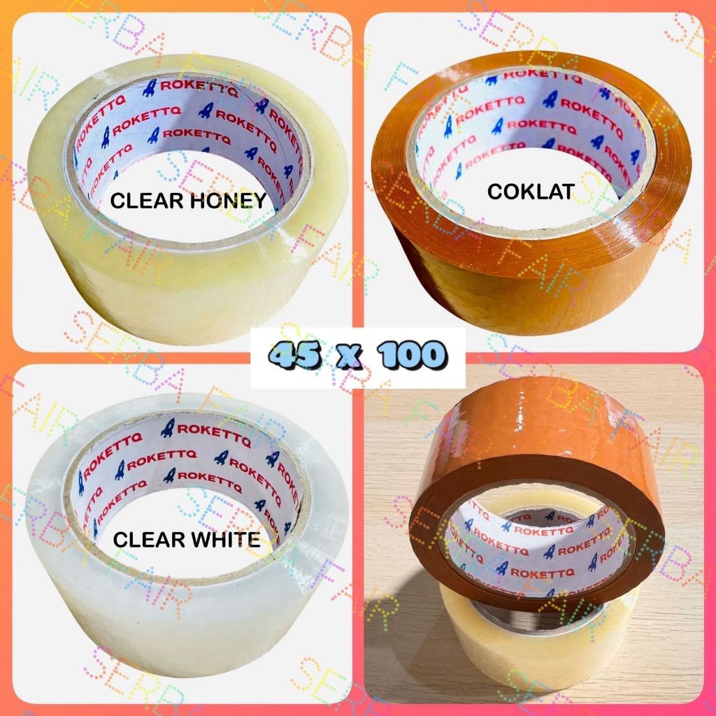 

Lakban Bening Coklat ROKETT 2 Inch (45mm) 100 Yards Ecos TOP TERMURAH
