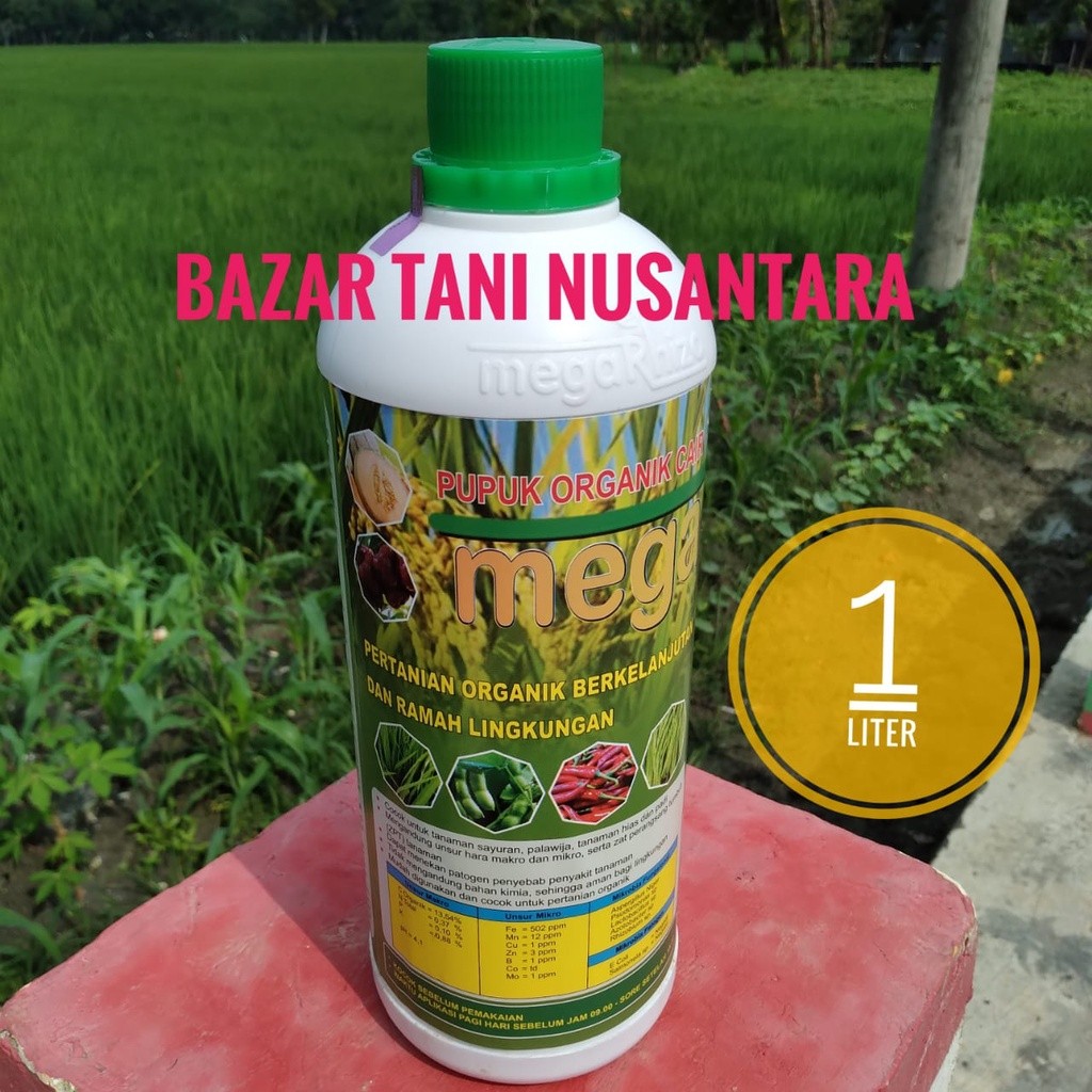PUPUK ORGANIK CAIR MEGARIZHO 1 Liter MEGARIZO  ( Pupuk organik cair )