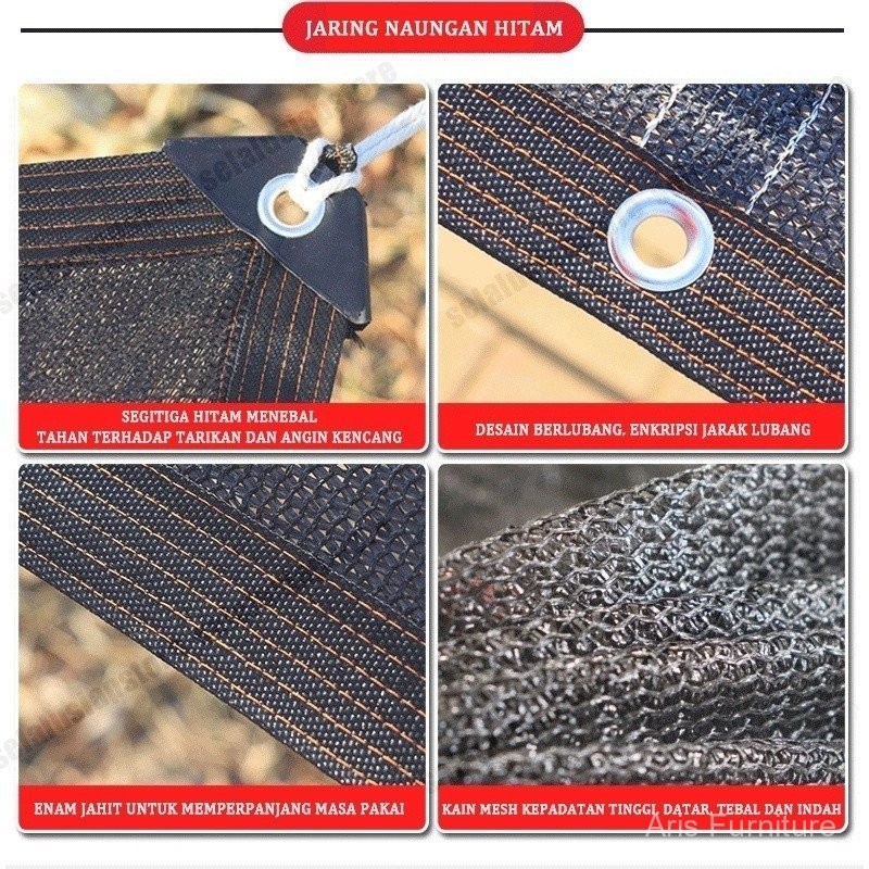 Aris A Beng Paranet 95% Anti UV - Tabir Surya Coklat, Jaring Kebun, Jaring Rumput, Shade Net Greenho