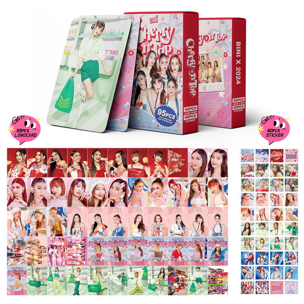 

New SB19 Bini LOMO Card Album Decoration 95pcs Small Stickers Postcards From Philippines For Home Decorations