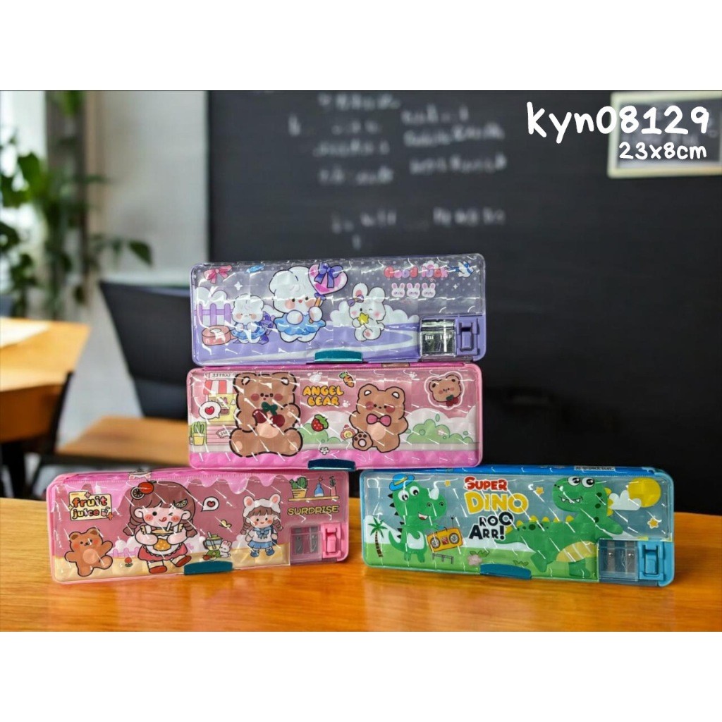 

(wk acc) KOTAK PENSIL KYN08129 / TEMPAT KOTAK PENSIL PLASTIK WARNA WARNI BERMOTIF GAMBAR / empat Pensil Magnet Karakter 2 Sisi Dengan Rautan Mini / Kotak Pensil Magnet Karakter