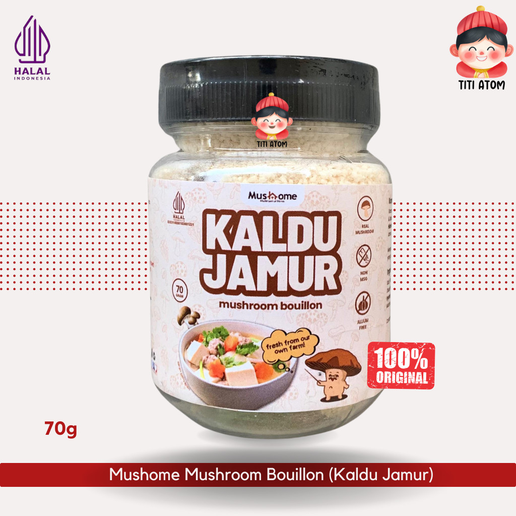 

Mushome Mushroom Bouillon Kaldu Rasa Jamur Vegetarian Bumbu Dapur Non MSG Botol 70g