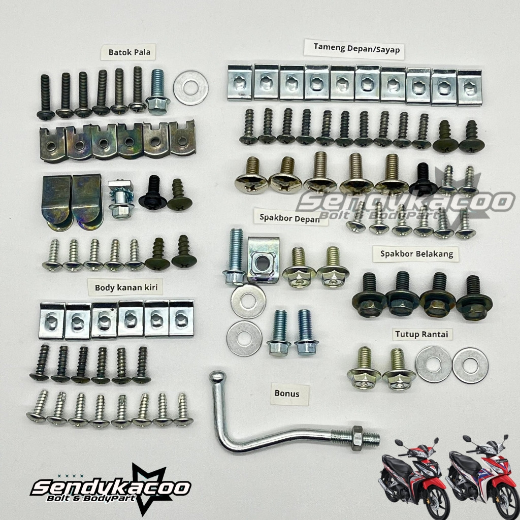 COD / Promo / Original / Baut Body Blade 125 FI Lengkap Berkualitas Motorcycle