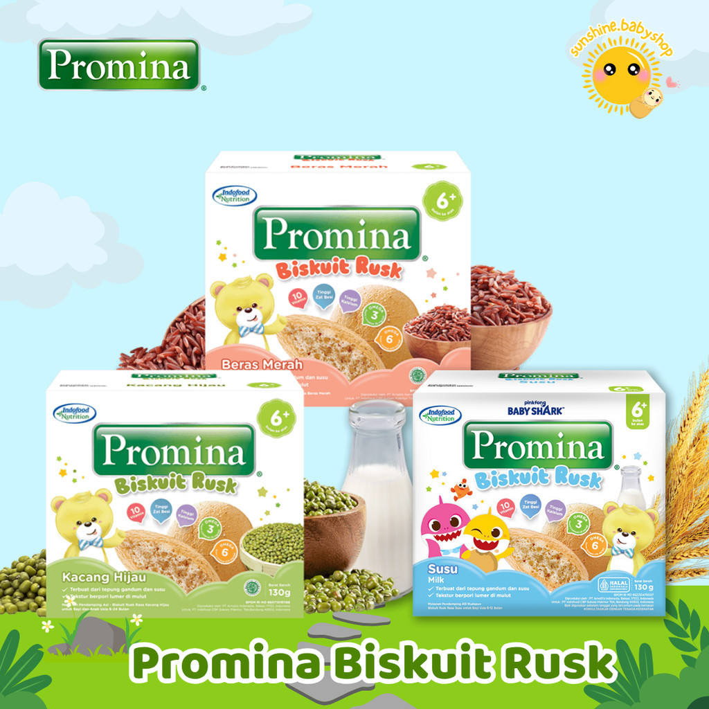 Promina Biskuit Rusk Susu / Cemilan Bayi / 6 Bulan+