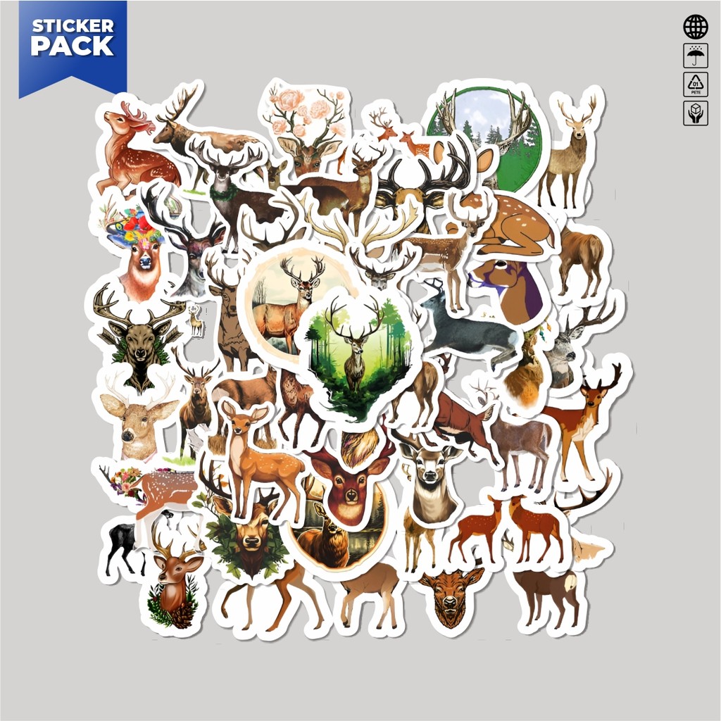 

[100PCS]Stiker Pack Stiker Cute Deer Series [Rusa] Aesthetic Vinyl Anti Air Dekorasi Sticker Laptop Buku Journal Koper Helm Casing HP Gitar Helm Skateboard