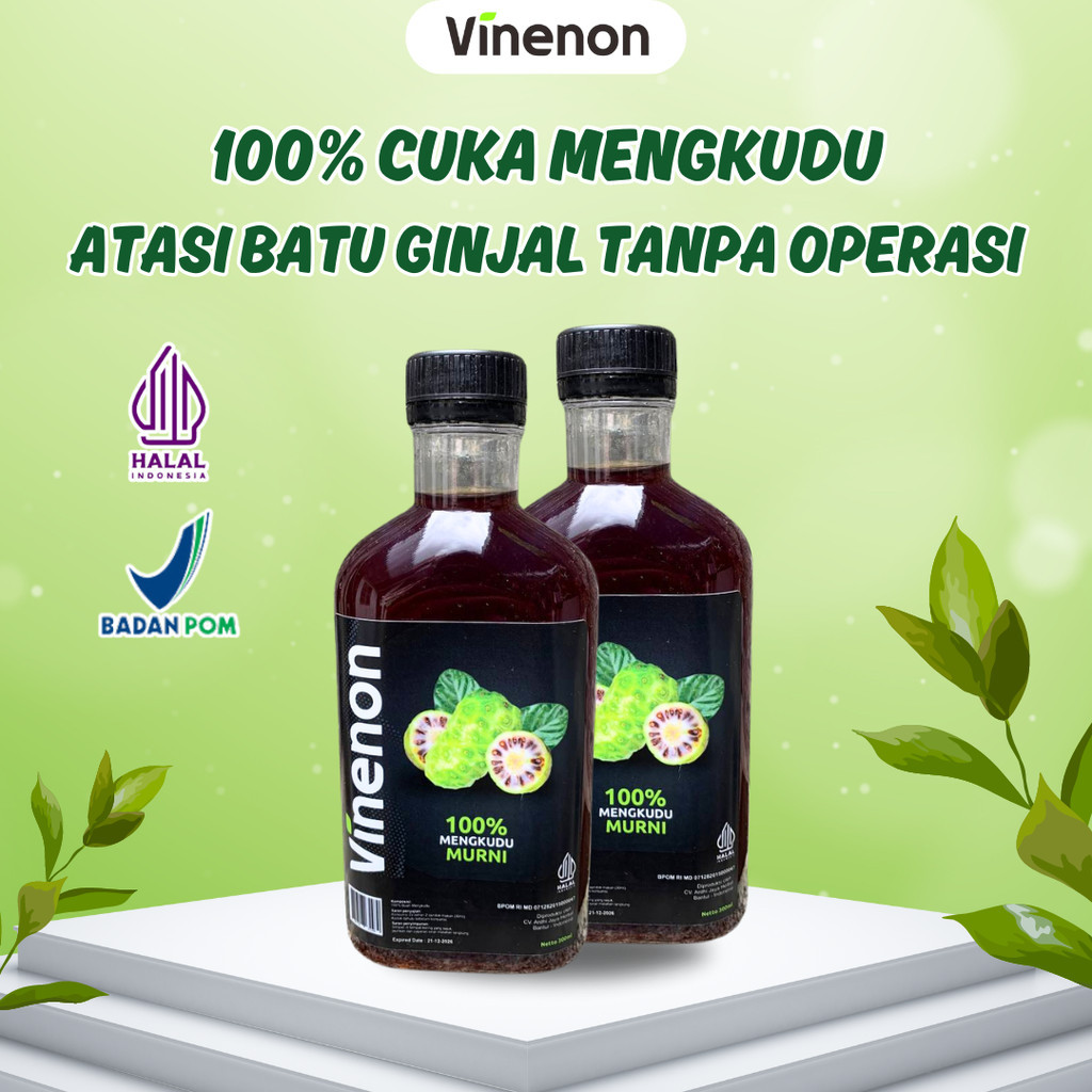 

Vinenon Cuka Mengkudu Asli Mengatasi Batu Ginjal Melancarkan Purin Obat Asam Urat BPOM Halal