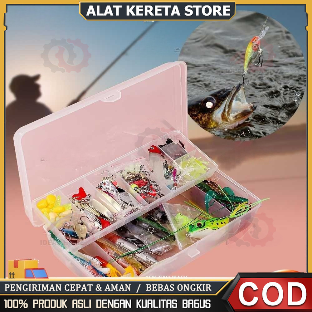 75pcs Set Umpan Pancing Fishing Tackle Box Soft Plastic Lure Umpan Campur Set Aksesoris Umpan Pancin