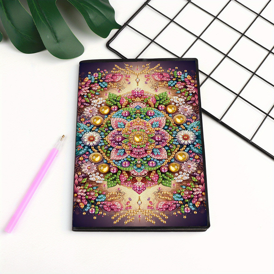 

DIY 5D Floral Diamond Art Notebook Kit - Unique Shaped Crystal Embellished Journal, Creative Handcrafted Sketchbook & Blank Dra