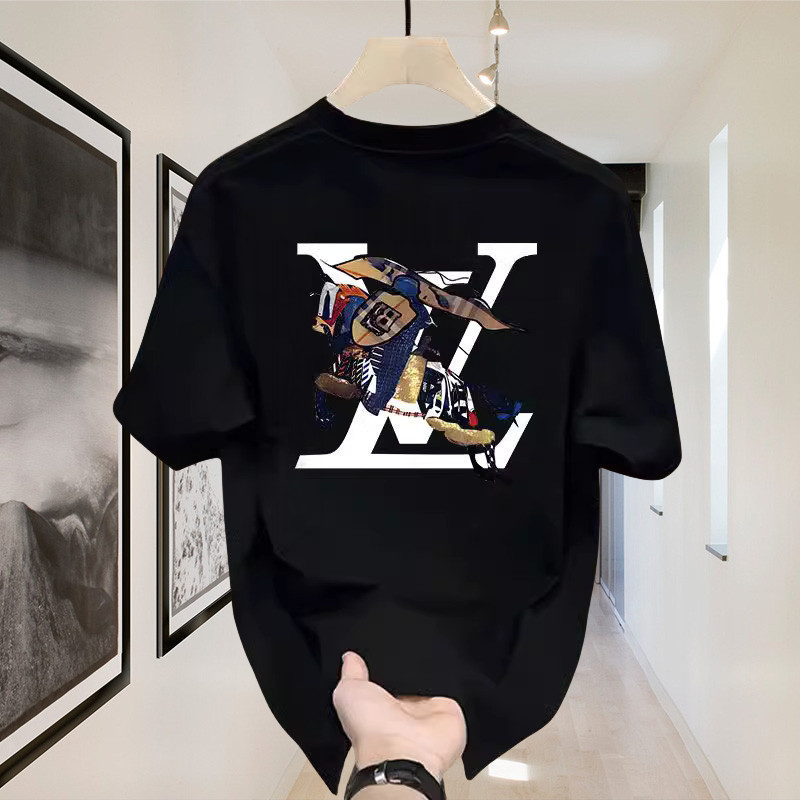 shop(COD)kaos distro Angin Gelap Louis Vuitton Original 100% Cotton Heavyweight Baju Fit T Shirt Pri