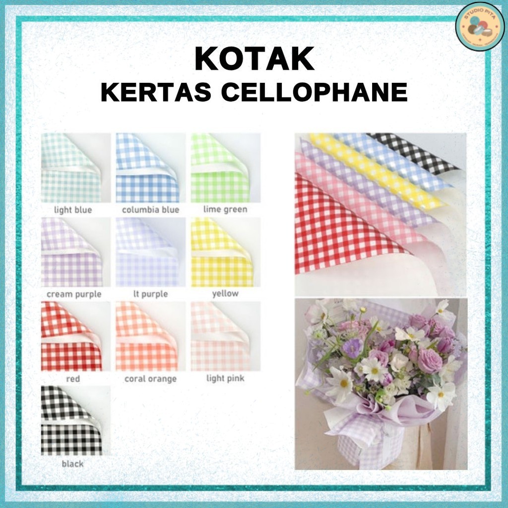 

(20 LEMBAR) KOTAK - Flower Wrapping Cellophane / Kertas Buket Bunga Hand Bouquet