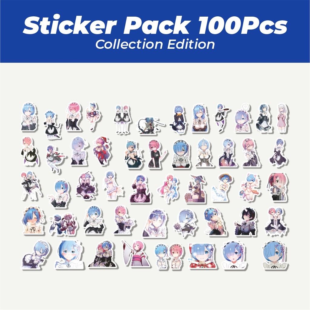 

Hot Stiker ACGN BEAUTY GIRLS SERIES RE'ZERO RAM & REM Lucu Anti Air Stikers Berperekat Waterproof Sticker Decal Buat Motor Helm Buku Journal Koper Casing HP Laptop Botol Minum