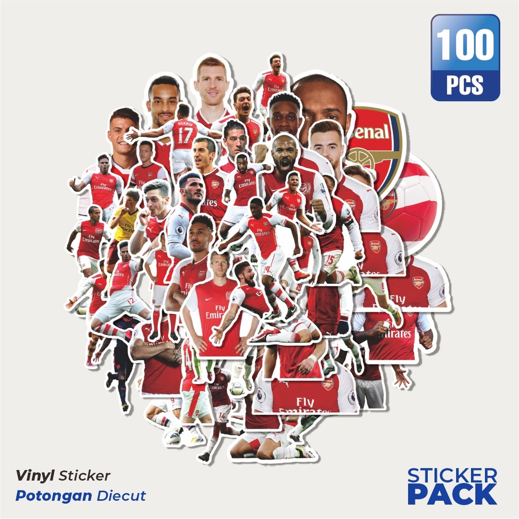 

Super Hemat! 100 PCS Stiker Stiker Football Series Arsenal Waterproof Aesthetic- Untuk Laptop, Motor, dan Helm - Paper Stationery Pack