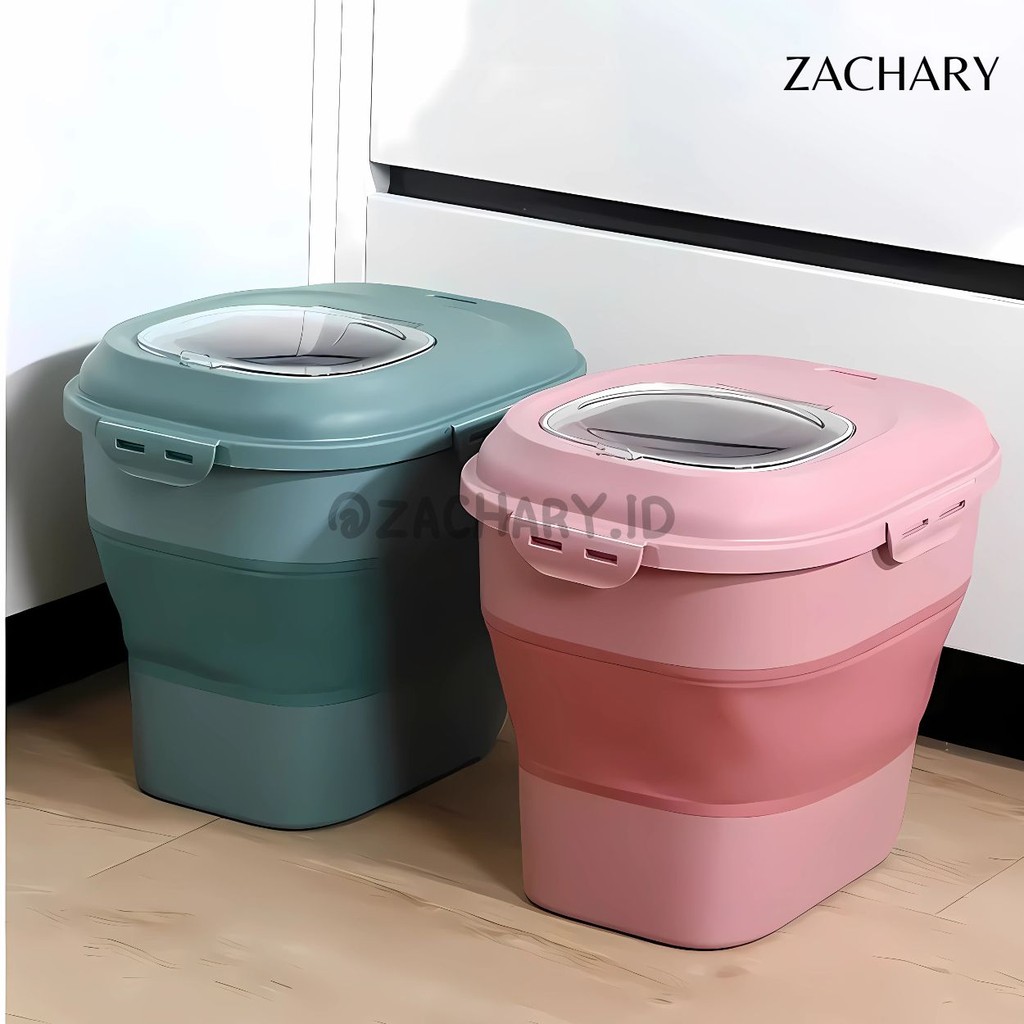 Dispenser Beras 25kg Lipat – Wadah Beras Serbaguna & Rice Bucket