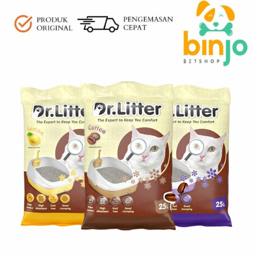 Pasir Dr. Litter 25 Liter - Pasir Kucing Gumpal Wangi