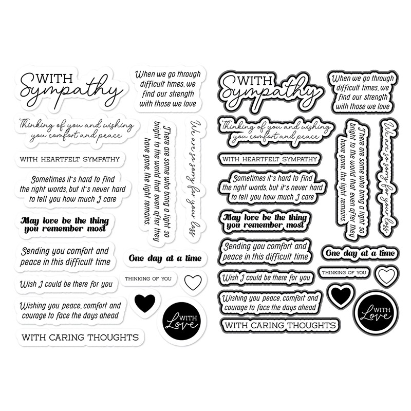 

2023 New November In Loving Memory Sentiments Words Clear Stamps Cutting Dies Set Scrapbooking Paper Making Frames Card Craft