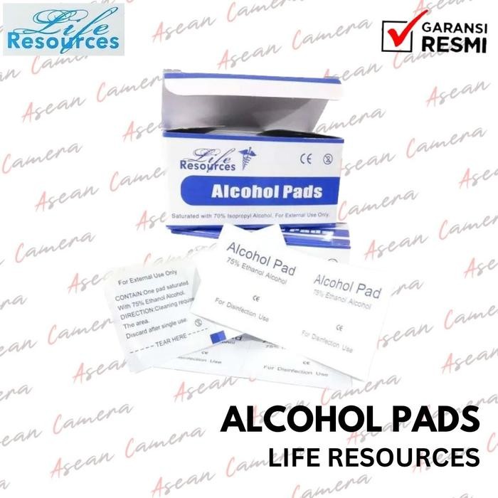 ALCOHOL PADS LIFE RESOURCES / TISU ALKOHOL SWAB ISI 100 PCS 2 PLY