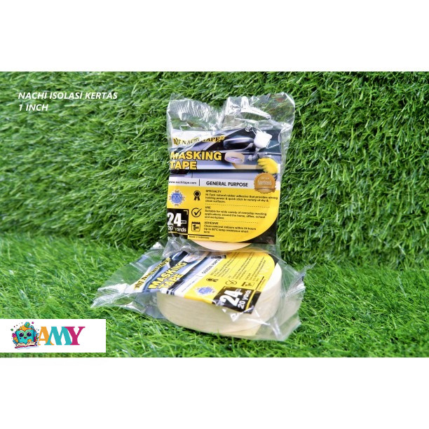 

NACHI ISOLASI KERTAS 1 INCH 1 ROLL / NACHI MASKING TAPE 1 INCH / 24 MM AMY STASIONARY